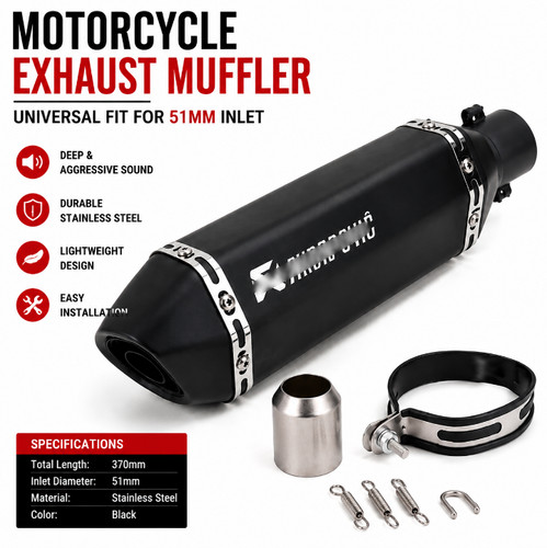 For 51mm motorcycle 370mm - 51mm,